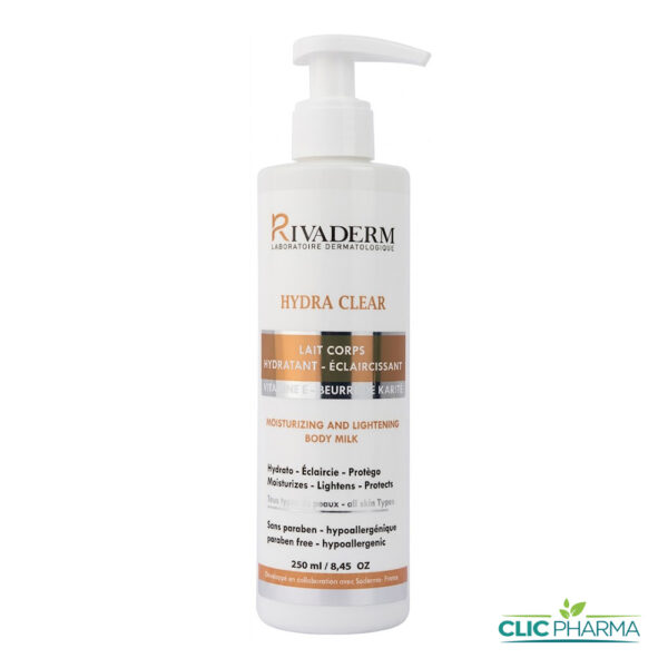 RIVADERM HYDRA CLEAR LAIT CORPS HYDRATANT ECLAIRCISSANT 250ML