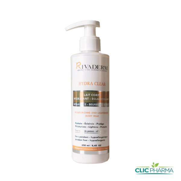 RIVADERM HYDRA CLEAR LAIT CORPS HYDRATANT ÉCLAIRCISSANT 250ML