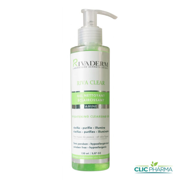 RIVADERM RIVA CLEAR GEL NETTOYANT ECLAIRCISSANT 150ML