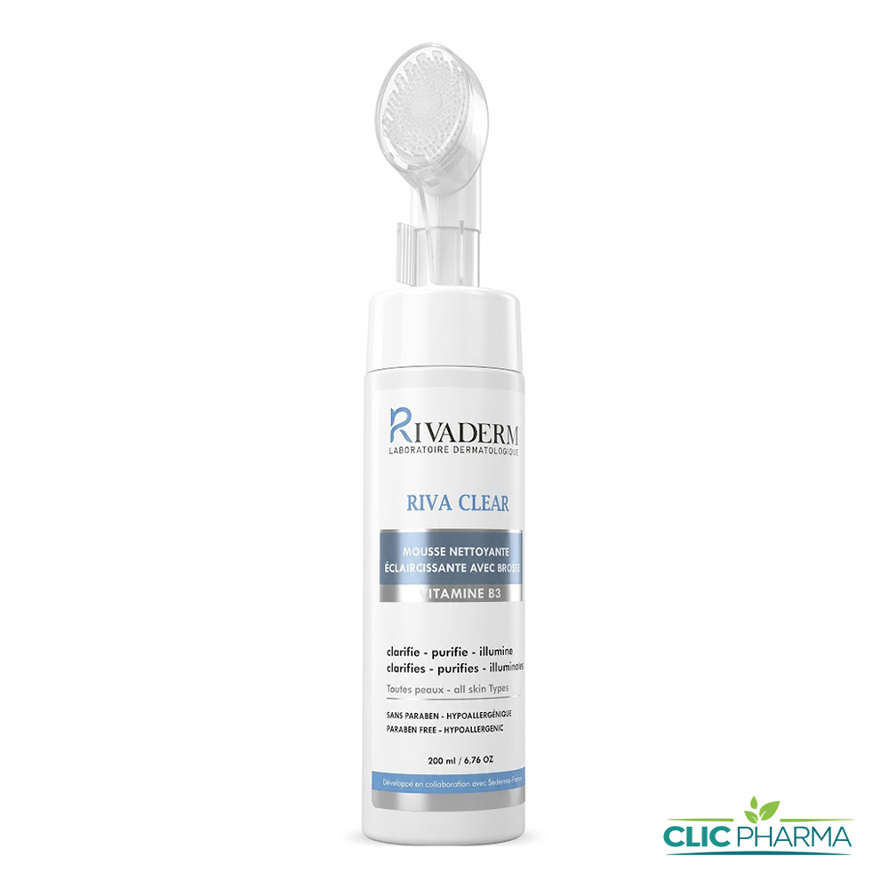 RIVADERM RIVA CLEAR MOUSSE NETT ECLAIR 200ML + BROSSE