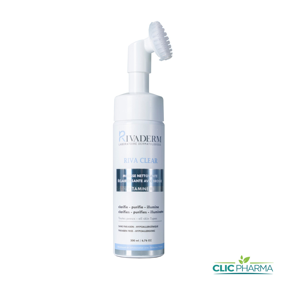 RIVADERM RIVA CLEAR MOUSSE NETT ECLAIR 200ML + BROSSE