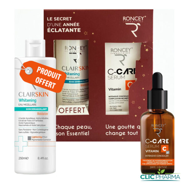RONCEY COFFRET (SERUM VITAMINE C 20% 30ML + EAU MICELLAIRE CLAIRSKIN 250ML OFFERTE)