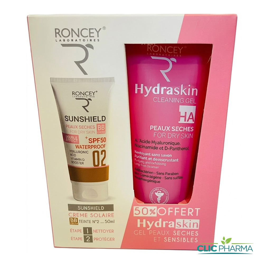 RONCEY COFFRET(HYDRASKIN GEL NETT 200ML P S+SUNSHIELD BB CR SPF50+ 02 P S 50ML)