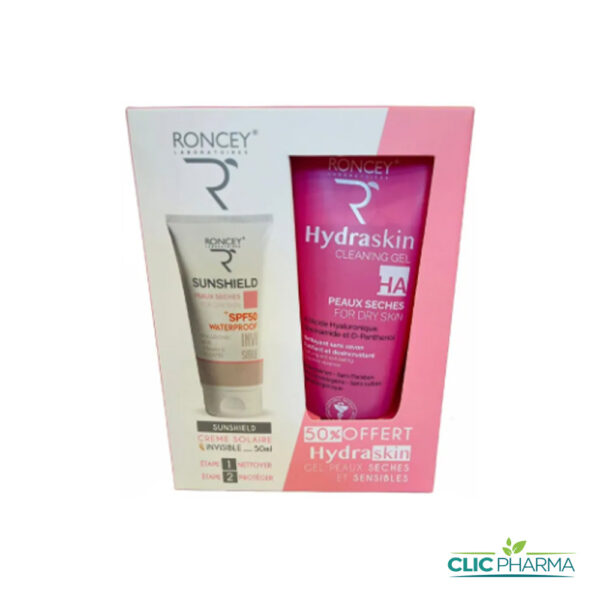 RONCEY COFFRET (HYDRASKIN GEL NETTOYANT 200ML (-50%) + SUNSHIELD INVISIBLE SPF50+ 50ML)