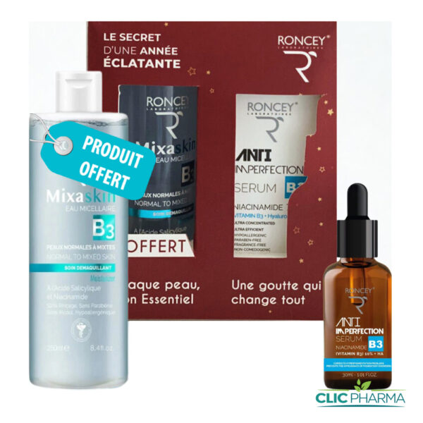 RONCEY MIXASKIN COFFRET (SERUM ANTI-IMPERFECTIONS B3 30ML + EAU MICELLAIRE B3 250ML OFFERTE)