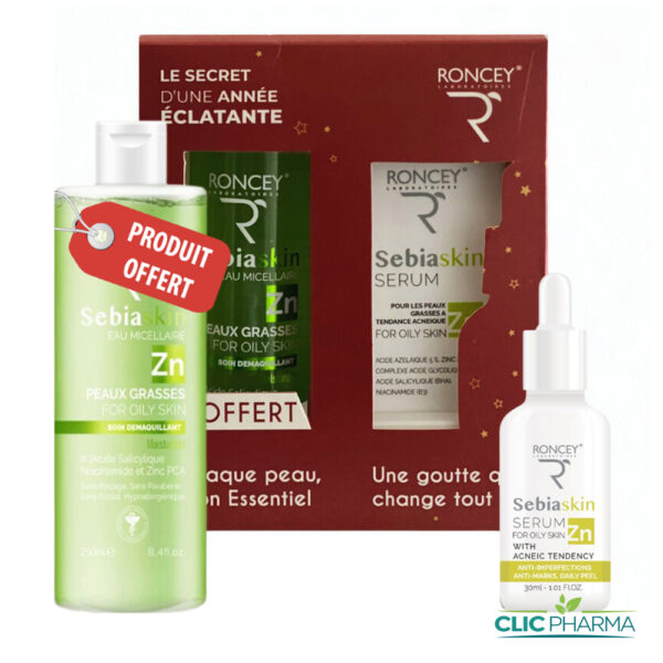 RONCEY SEBIASKIN COFFRET (SERUM VISAGE ZN ANTI-IMPERFECTION 30ML+ EAU MICELLAIRE ZN 250ML OFFERTE)