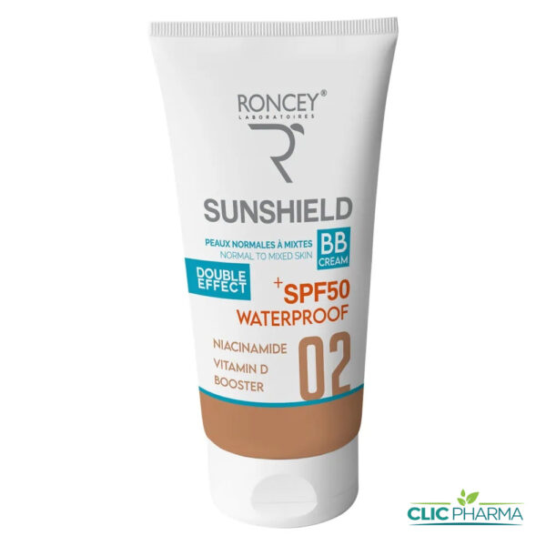 RONCEY SUNSHIELD ECRAN BB CREME SPF50+ 02 50ML PEAUX NORMALES A MIXTES