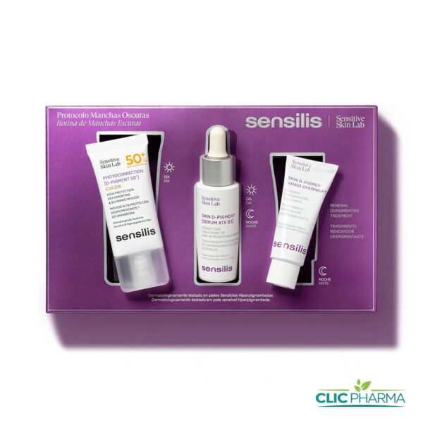 SENSILIS TROUSSE SKIN D-PIGMENT ROUTINE( SÉRUM+CRÈME NUIT+CRÈME SOLAIRE COLOR (GRATUITE))