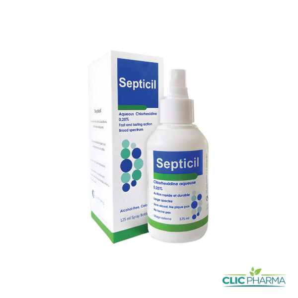 SEPTICIL CHLOHEXIDINE AQUEUSE 025% SPRAY 125ML