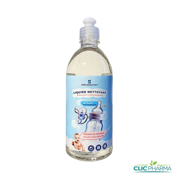 SOINS ESSENTIELS LIQUIDE NETTOYANT BIBERONS ET ACCESSOIRES BÉBÉ 500ML