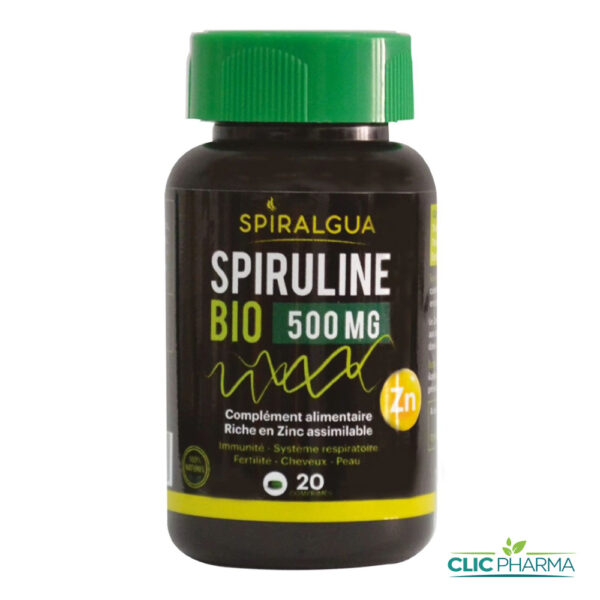 SPIRALGUA SPIRULINE 500mg ZINC (20 COMPRIMES)