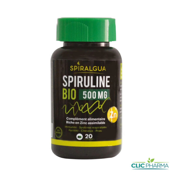 SPIRALGUA SPIRULINE 500mg ZINC (20 COMPRIMÉS)