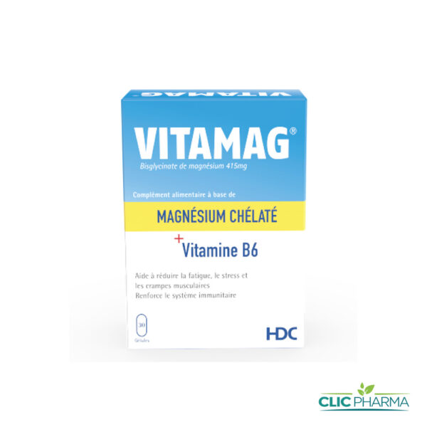 VITAMAG MAGNÉSIUM CHÉLATÉ + VITAMINE B6 (30 GÉLULES)