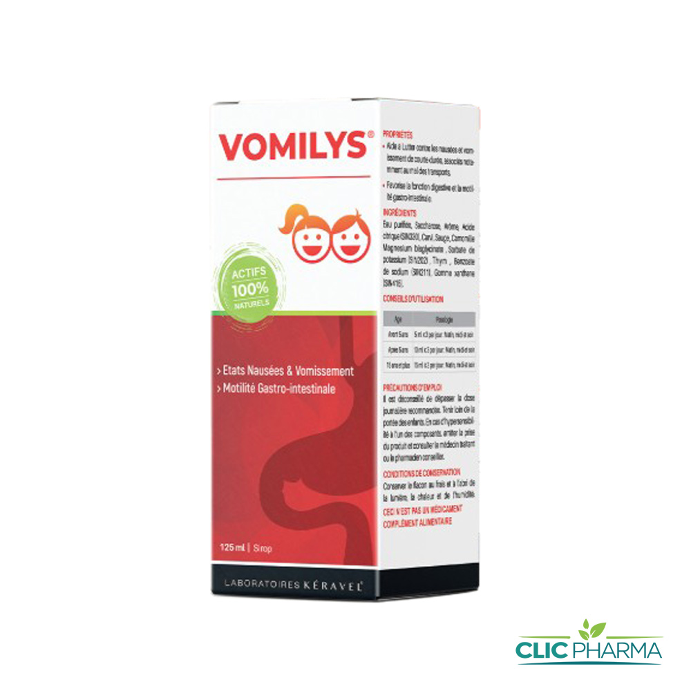VOMILYS NAUSEES VOMISSEMENT KIDS SIROP 125ML