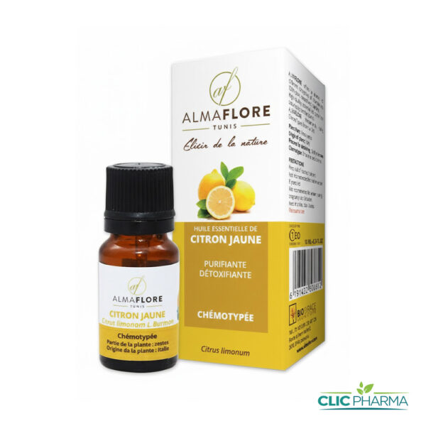 ALMAFLORE HUILE ESSENTIELLE DE CITRON JAUNE 10ML