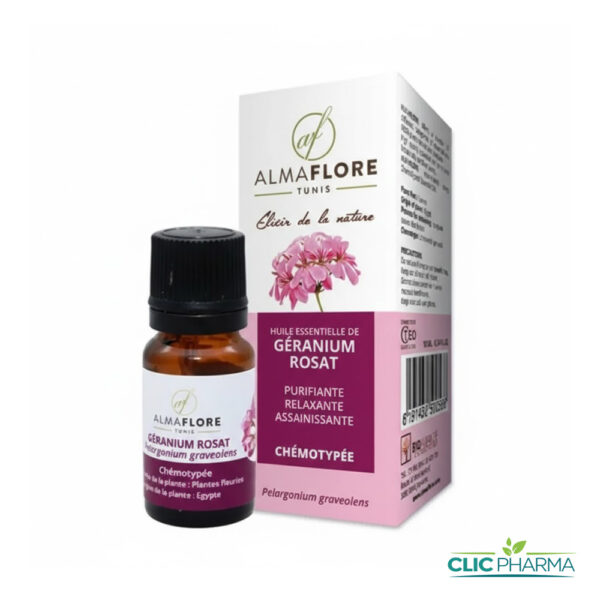 ALMAFLORE HUILE ESSENTIELLE DE GERANIUM ROSAT 10ML