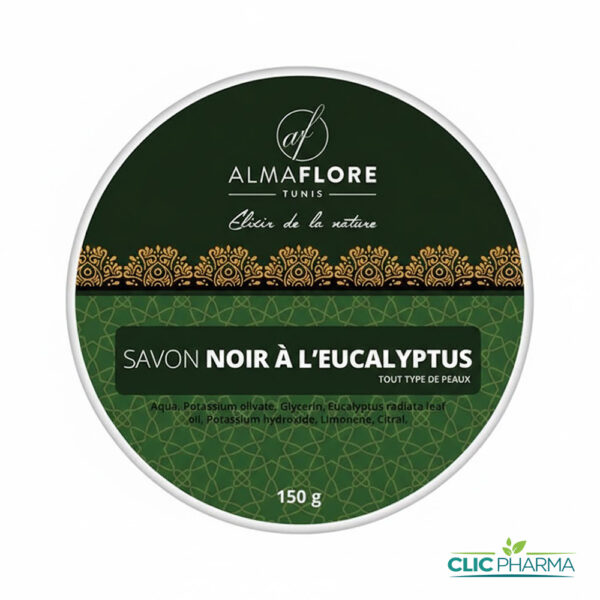 ALMAFLORE SAVON NOIR A L'EUCALYPTUS 150g