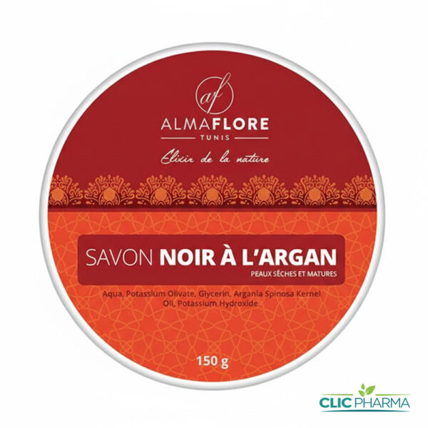 ALMAFLORE SAVON NOIR A L'ARGAN 150g