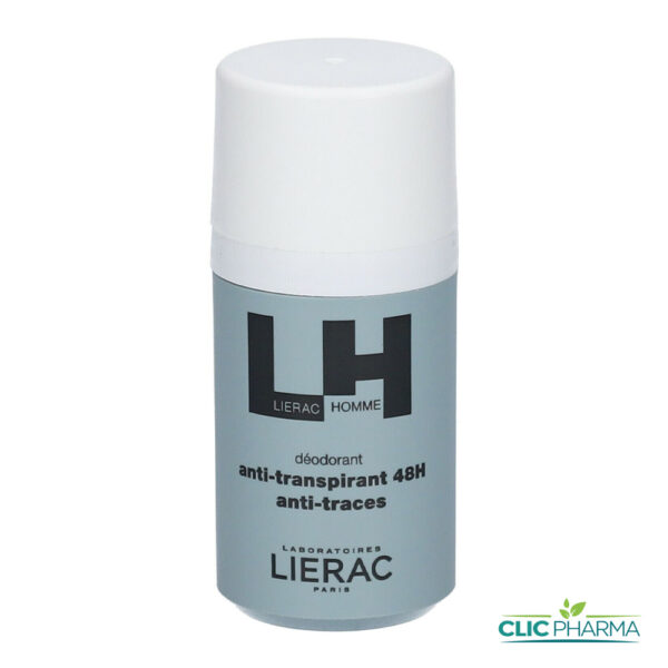 LIERAC DEODORANT ANTI-TRANSPIRANT ANTI-TRACES 48H HOMME 50ML