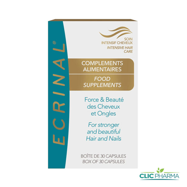 ECRINAL COMPLEMENT ALIMENTAIRE CHEVEUX ET ONGLES (30 GELULES)