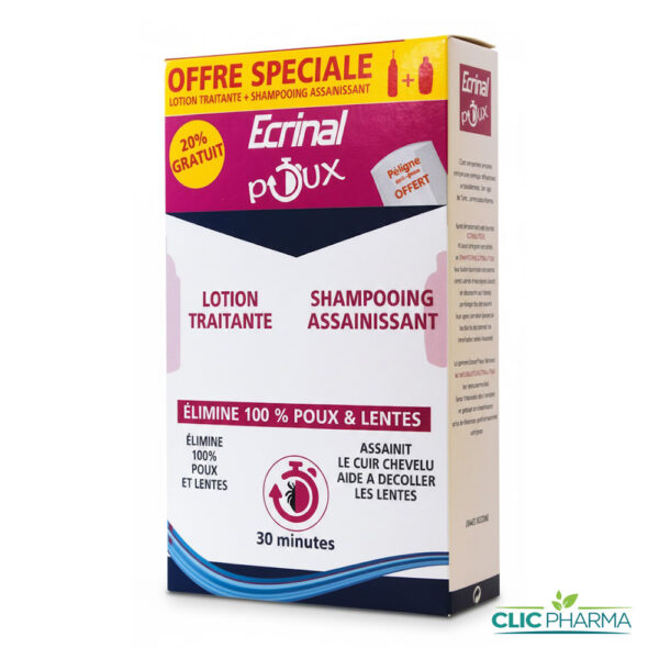 ECRINAL POUX PACK LOTION TRAITANTE + SHAMPOING ASSAINISSANT