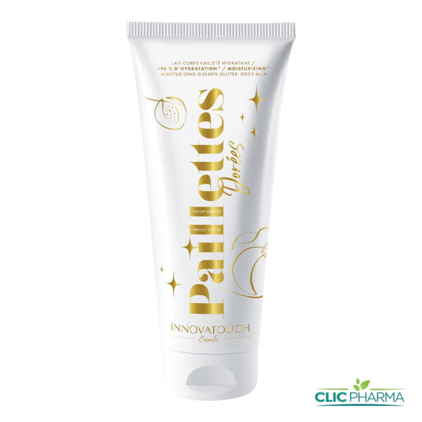 INNOVATOUCH LAIT DE CORPS PAILLETTES DOREES NOTE ABRICOT 200ML