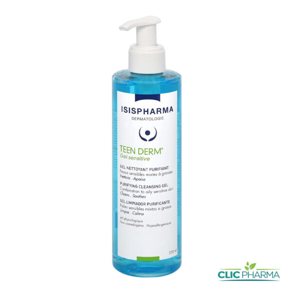 ISIS PHARMA TEEN DERM GEL SENSITIVE GEL NETTOYANT PURIFIANT 250ML
