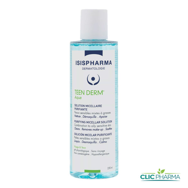 ISISPHARMA TEEN DERM AQUA SOLUTION MICELLAIRE DEMAQUILLANTE PURIFIANTE 250ML
