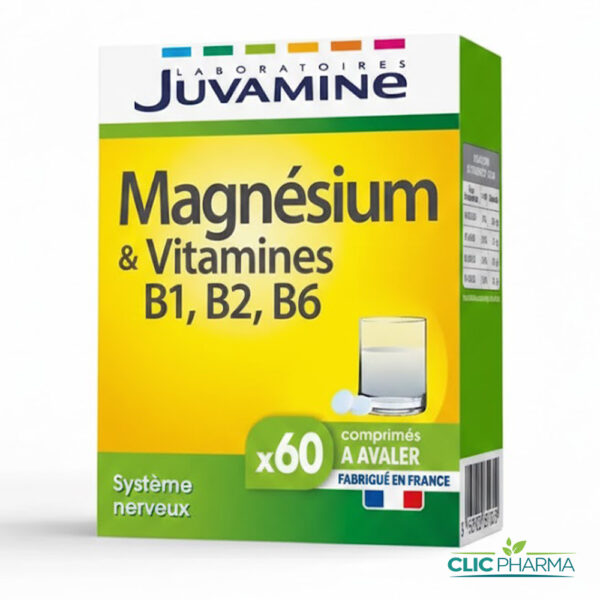 JUVAMINE MAGNESIUM + VITAMINES B6/B2/B1 (60 COMPRIMES)