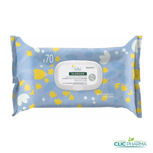 KLORANE BEBE LINGETTES NETTOYANTES DOUCEUR (70 LINGETTES)