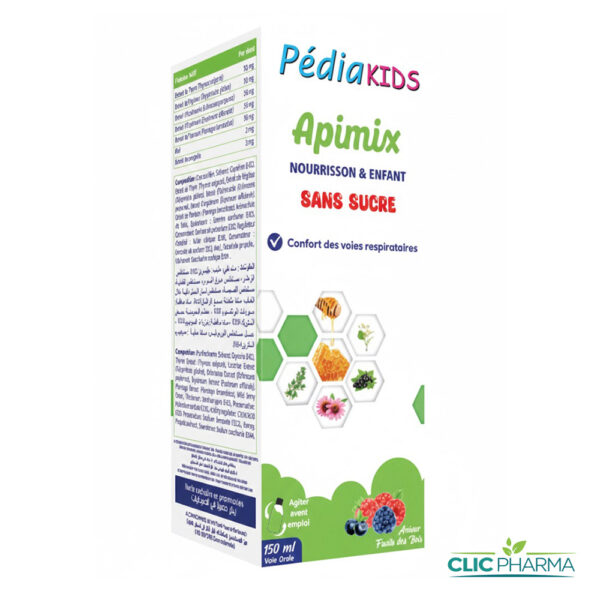 PEDIAKIDS APIMIX SIROP SANS SUCRE 150ML