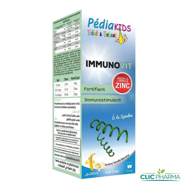 PEDIAKIDS IMMUNOVIT ZINC SIROP 150ML