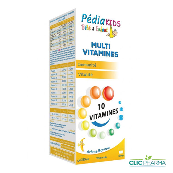 PEDIAKIDS MULTIVITAMINE SIROP 150ML (AROME BANANE)