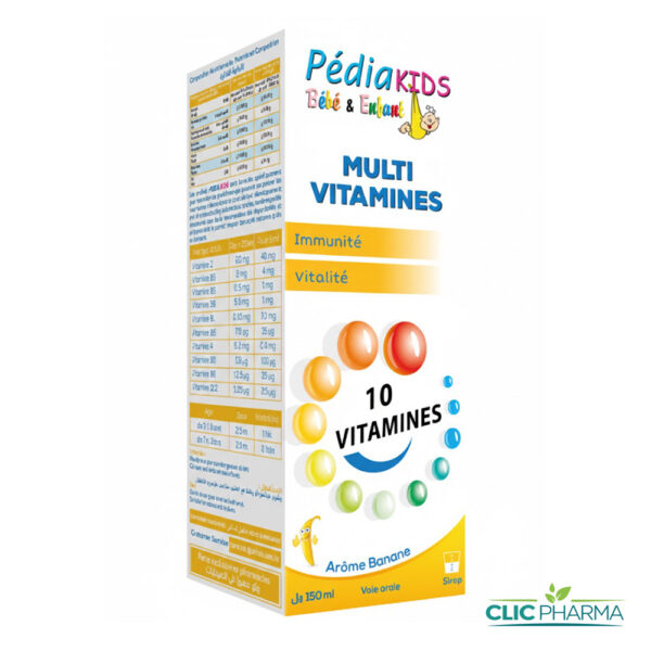 PEDIAKIDS MULTIVITAMINE SIROP 150ML (AROME BANANE)