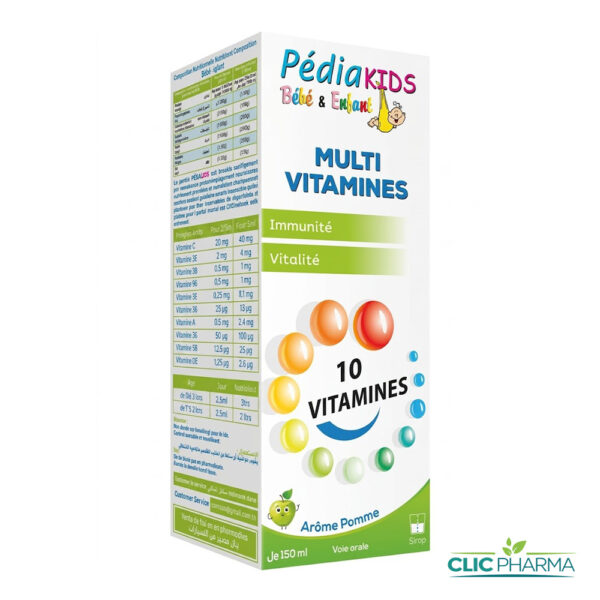 PEDIAKIDS MULTIVITAMINE SIROP 150ML (AROME POMME)
