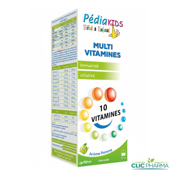 PEDIAKIDS MULTIVITAMINE SIROP 150ML (AROME POMME)