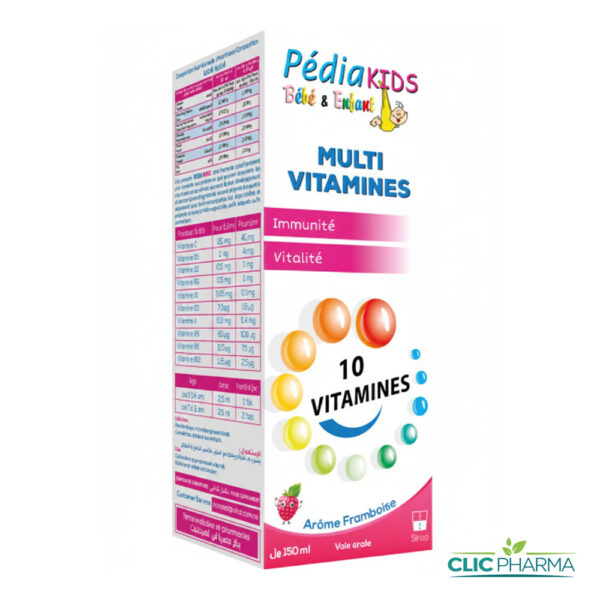 PEDIAKIDS MULTIVITAMINE SIROP 150ML (AROME FRAMBOISE)