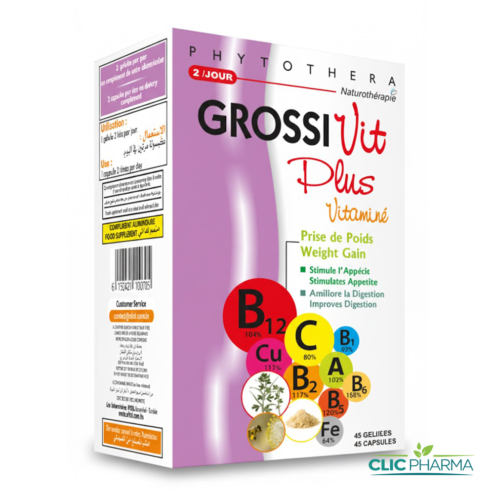PHYTOTHERA GROSSIVIT PLUS VITAMINÉ B 45 GÉLULES