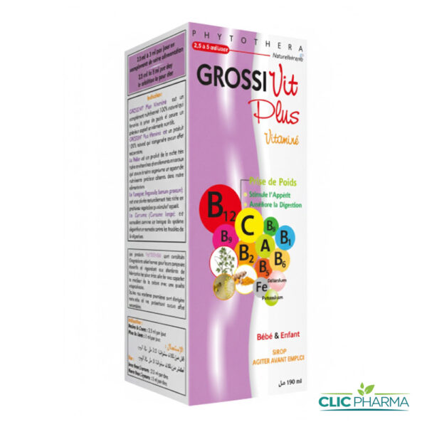 PHYTOTHERA GROSSIVIT PLUS VITAMINE SIROP ENFANTS 150ML
