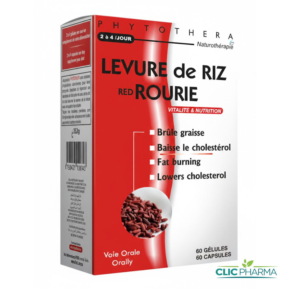 PHYTOTHERA LEVURE DE RIZ ROUGE B 60 gélules