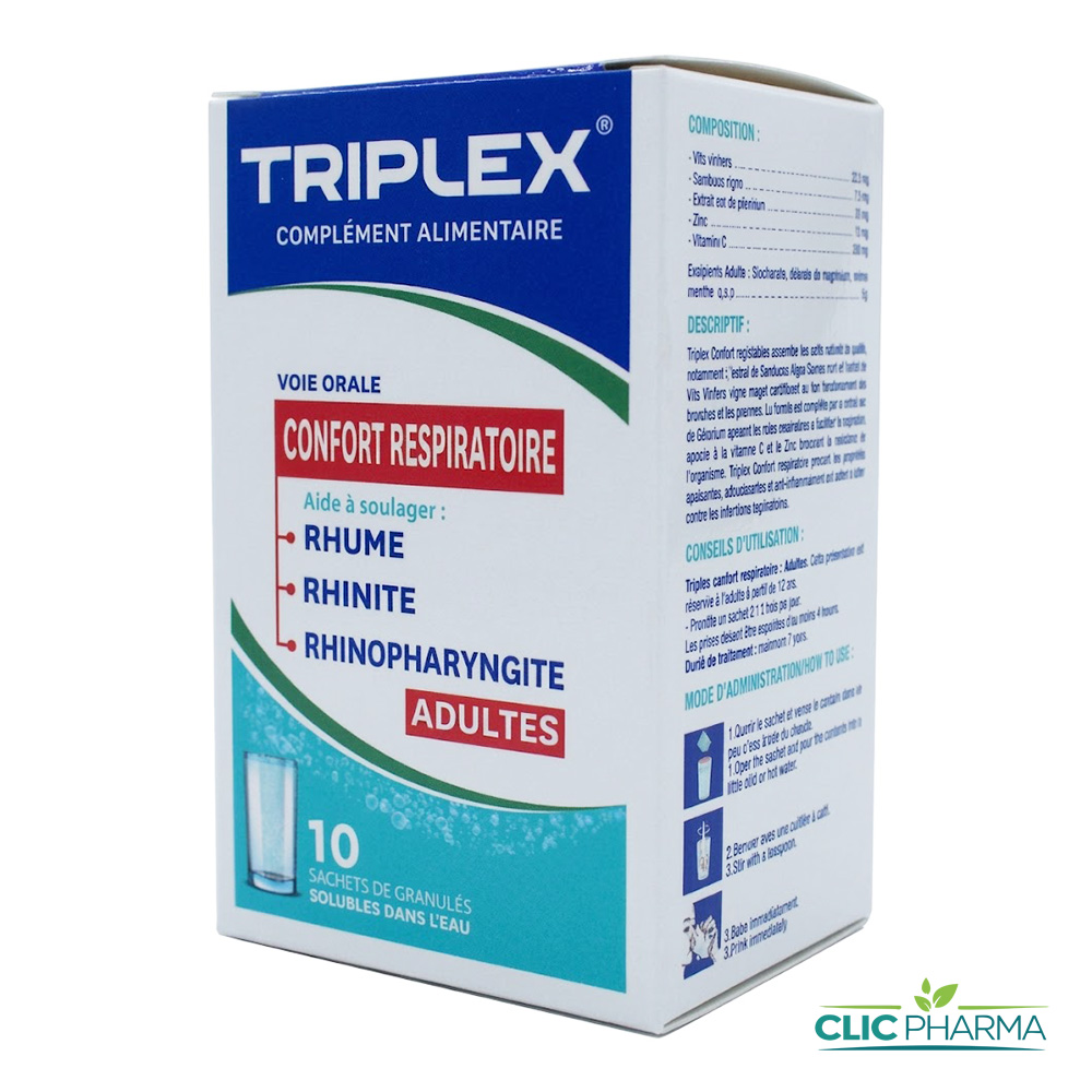 TRIPLEX CONFORT RESPIRATOIRE ADULTE BT 10