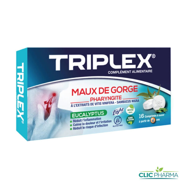 TRIPLEX MAUX DE GORGE PHARYNGITE EUCALYPTUS (16 COMPRIMES A SUCER)