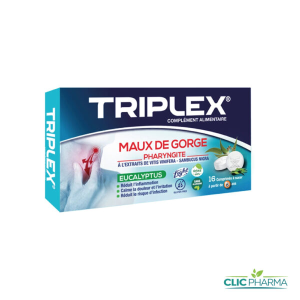 TRIPLEX MAUX DE GORGE EUCALYPTUS (16 COMPRIMES A SUCER)