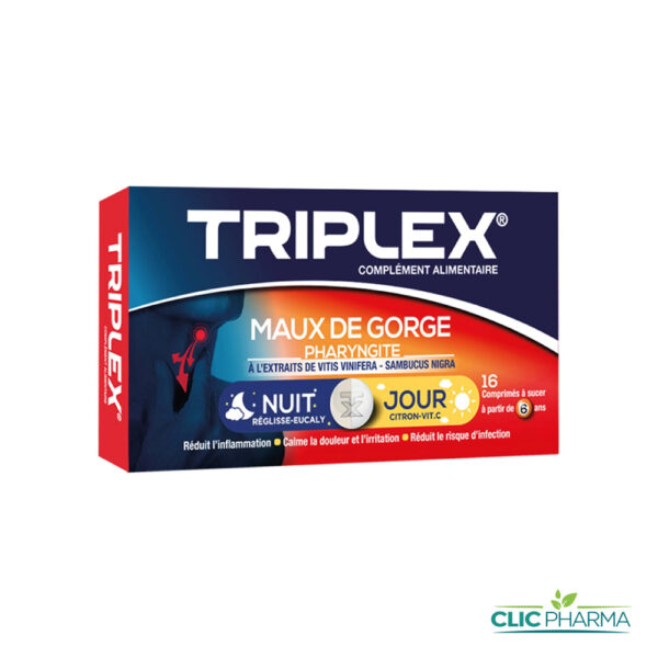 TRIPLEX MAUX DE GORGE JOUR ET NUIT (16 COMPRIMES A SUCER)