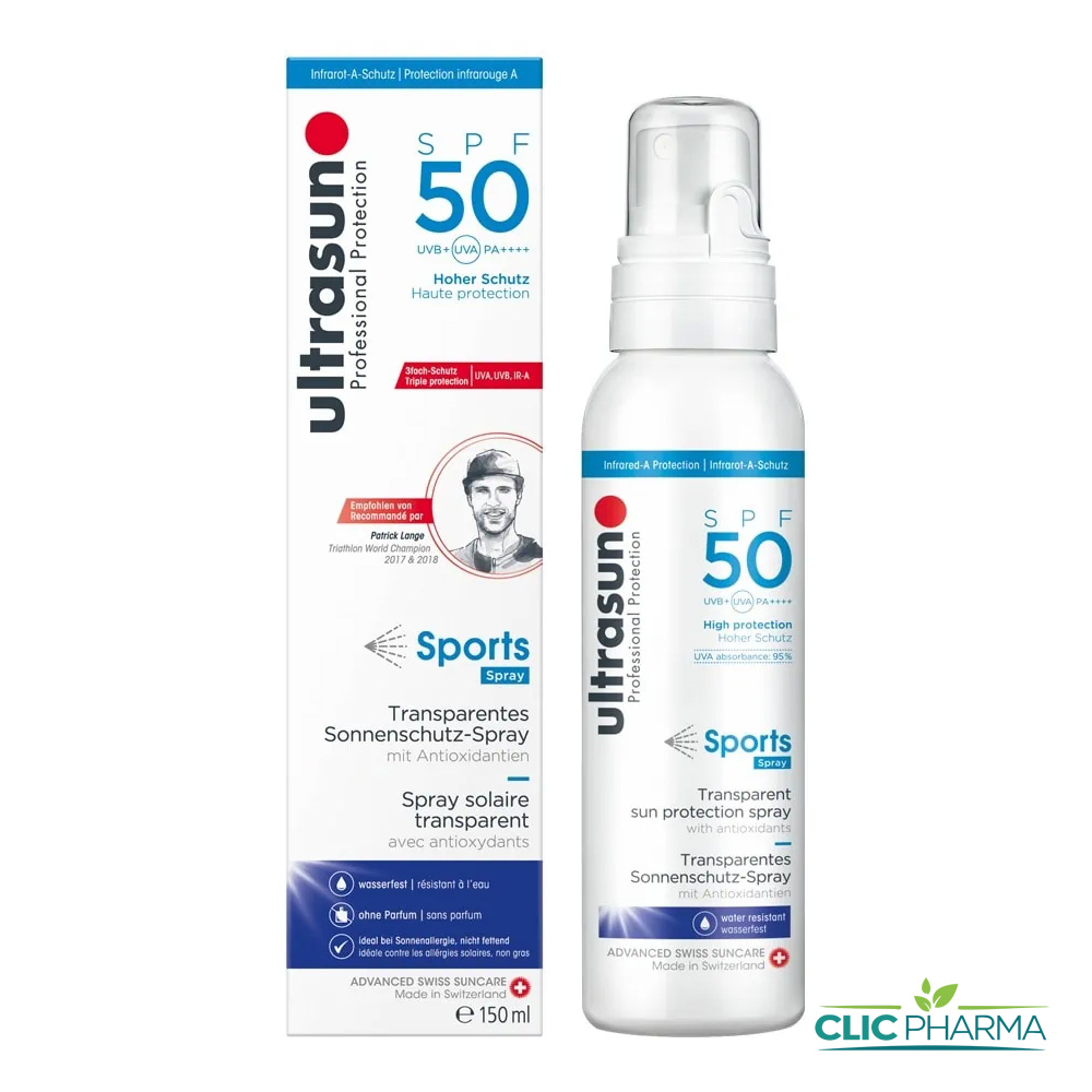 ULTRASUN ACTIVE TRANSPARENT SPRAY SPF50+ SPORT 150ML