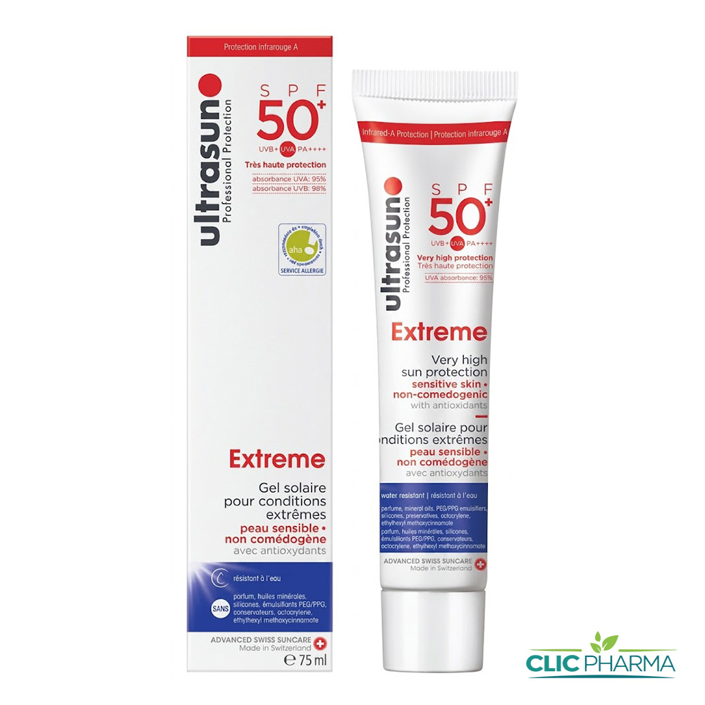 ULTRASUN ECRAN EXTR GEL SPF50+ P SENS 75ML
