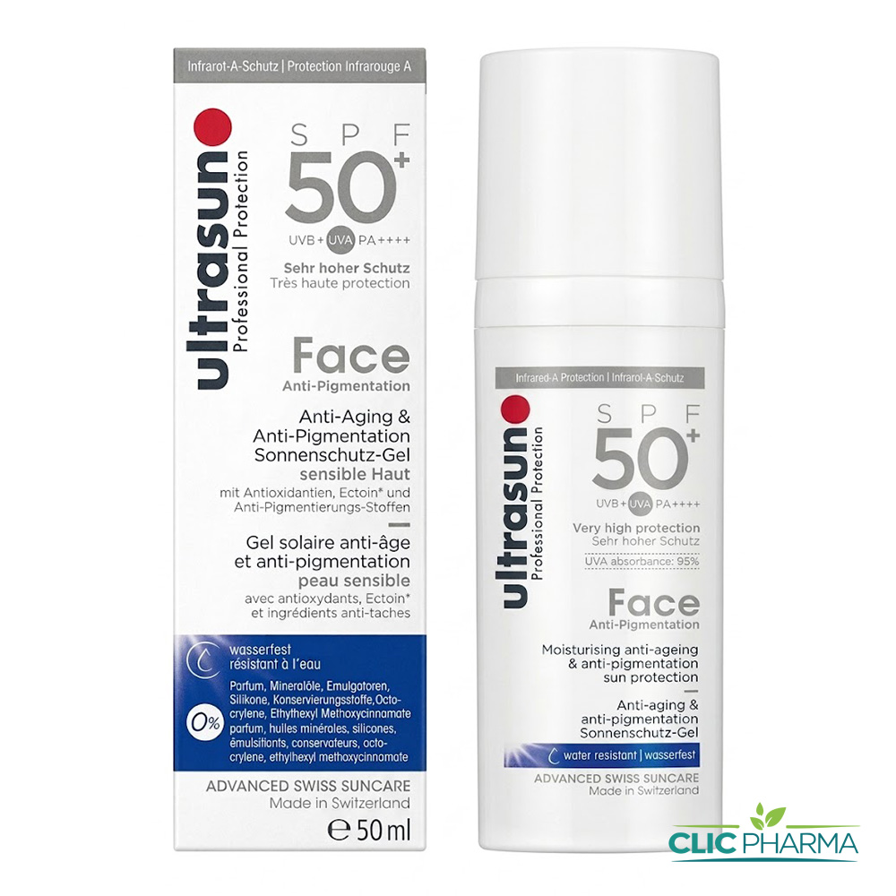 ULTRASUN ECRAN FACE GEL ANTI-PIGM SPF50+ 50ML