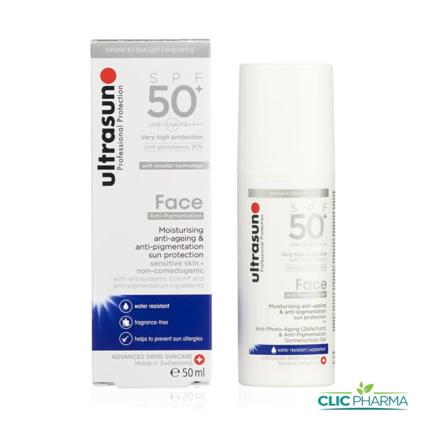 ULTRASUN FACE GEL ANTI-PIGMENTATION SPF50+ 50ML