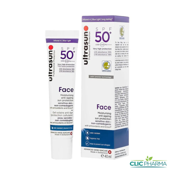 ULTRASUN FACE GEL SOLAIRE SPF50+ 40ML