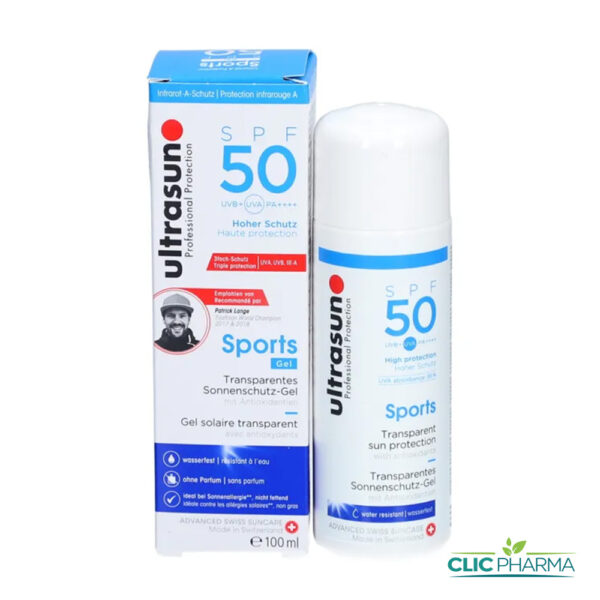 ULTRASUN GEL SOLAIRE TRANSPARENT SPF50+ SPORT 100ML